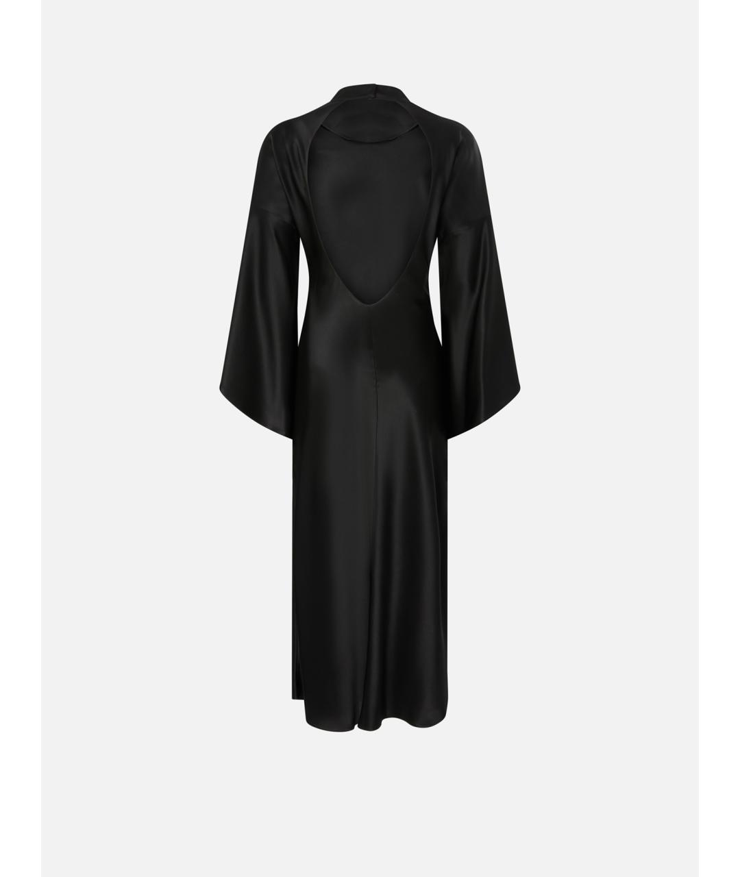 PINKO Черное ацетатное вечернее платье, фото 6