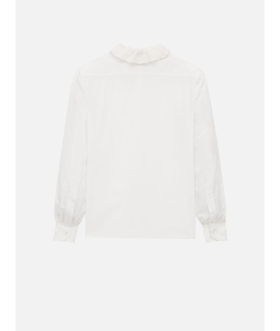 SAINT LAURENT Белая хлопковая блузы, фото 2