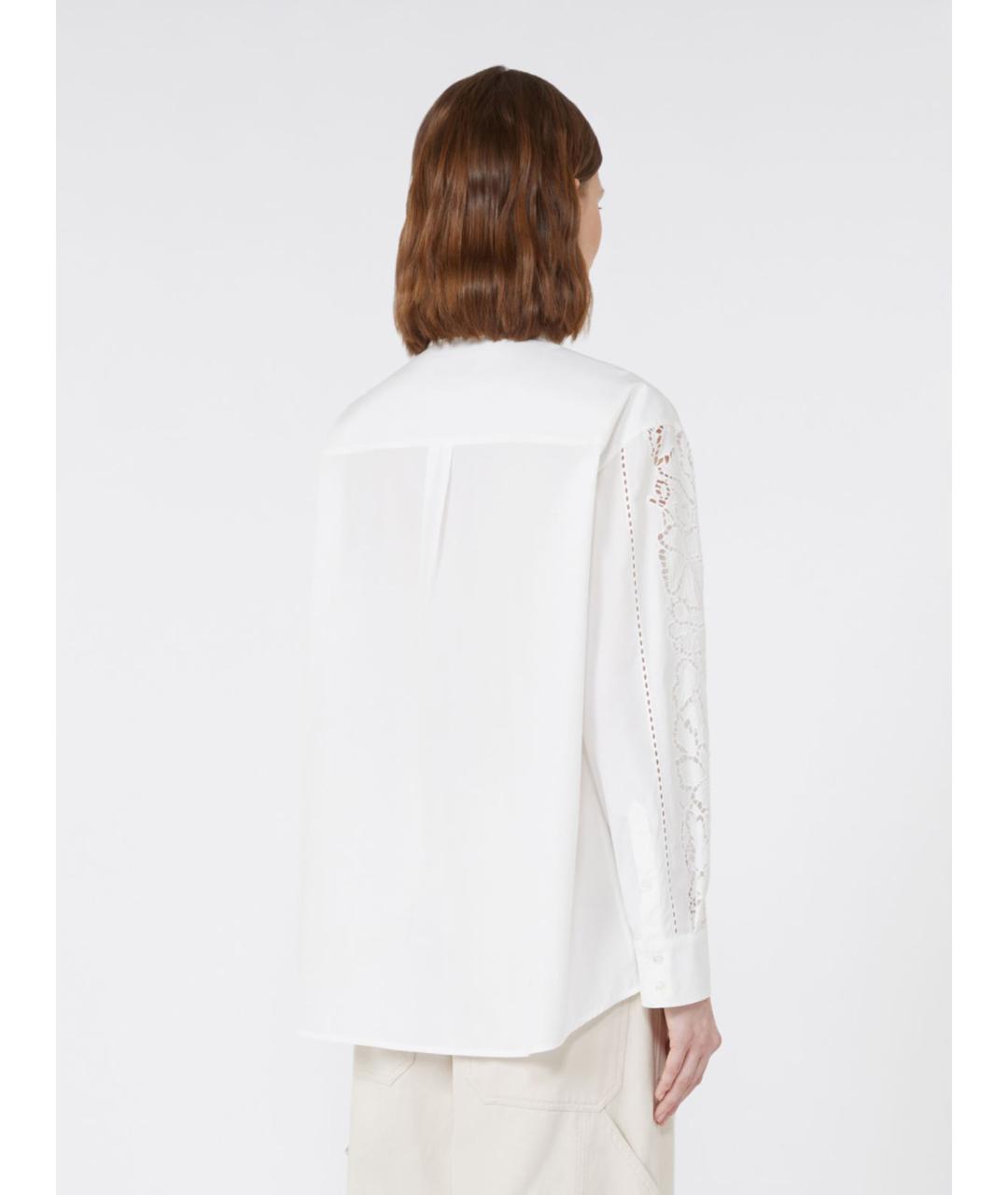 WEEKEND MAX MARA Белая хлопковая рубашка, фото 4