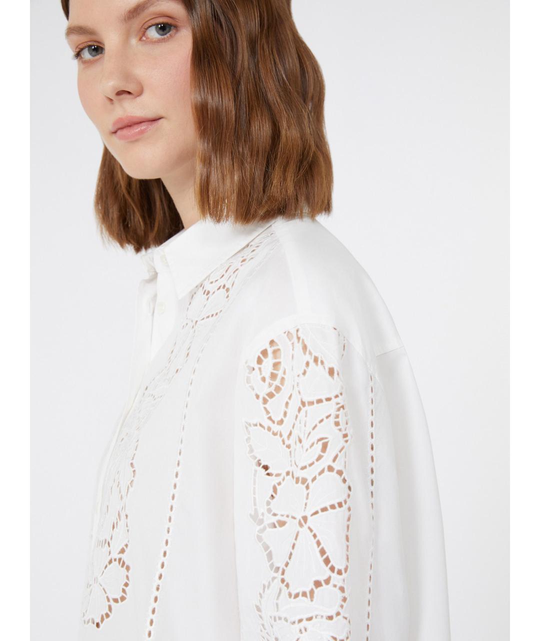 WEEKEND MAX MARA Белая хлопковая рубашка, фото 5