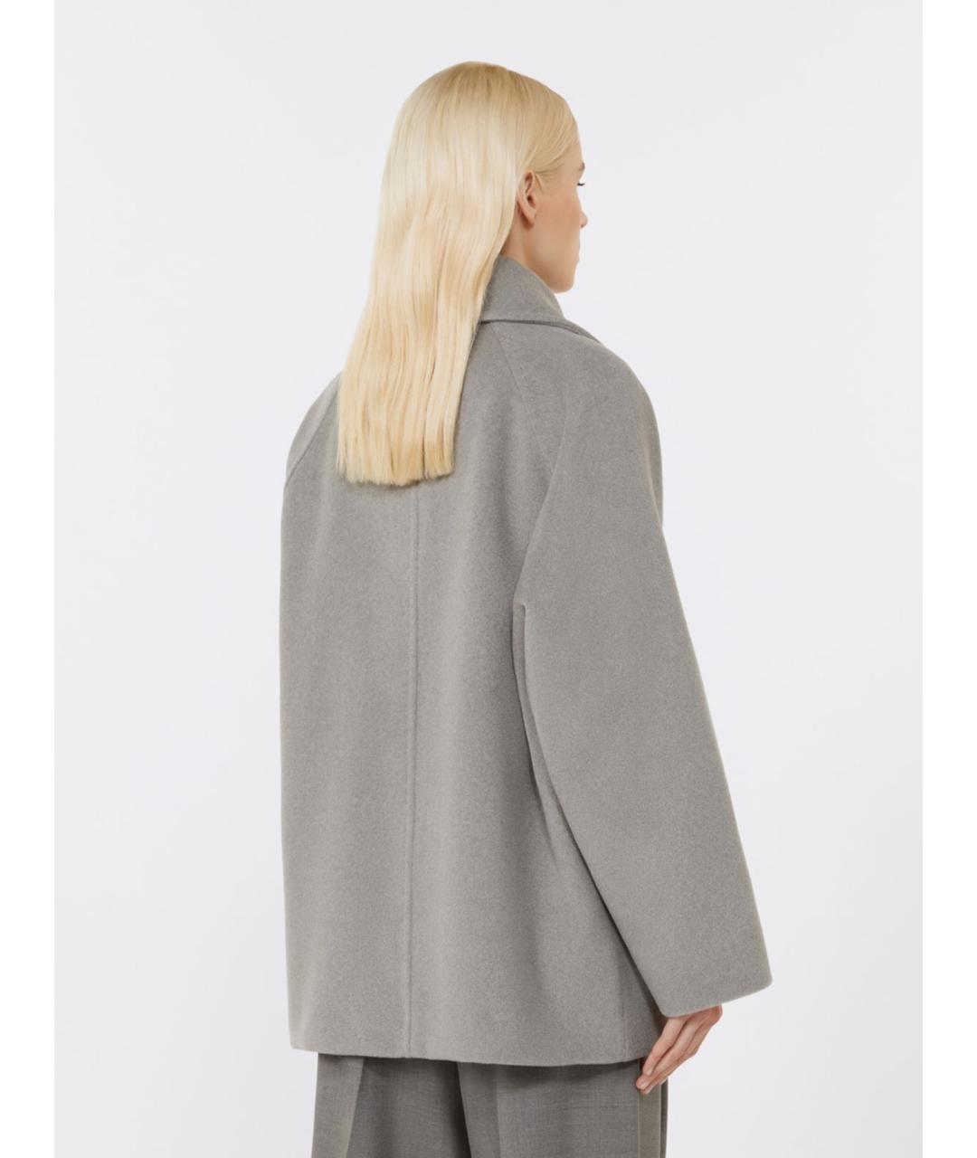 MAX MARA STUDIO Серое шерстяное пальто, фото 4