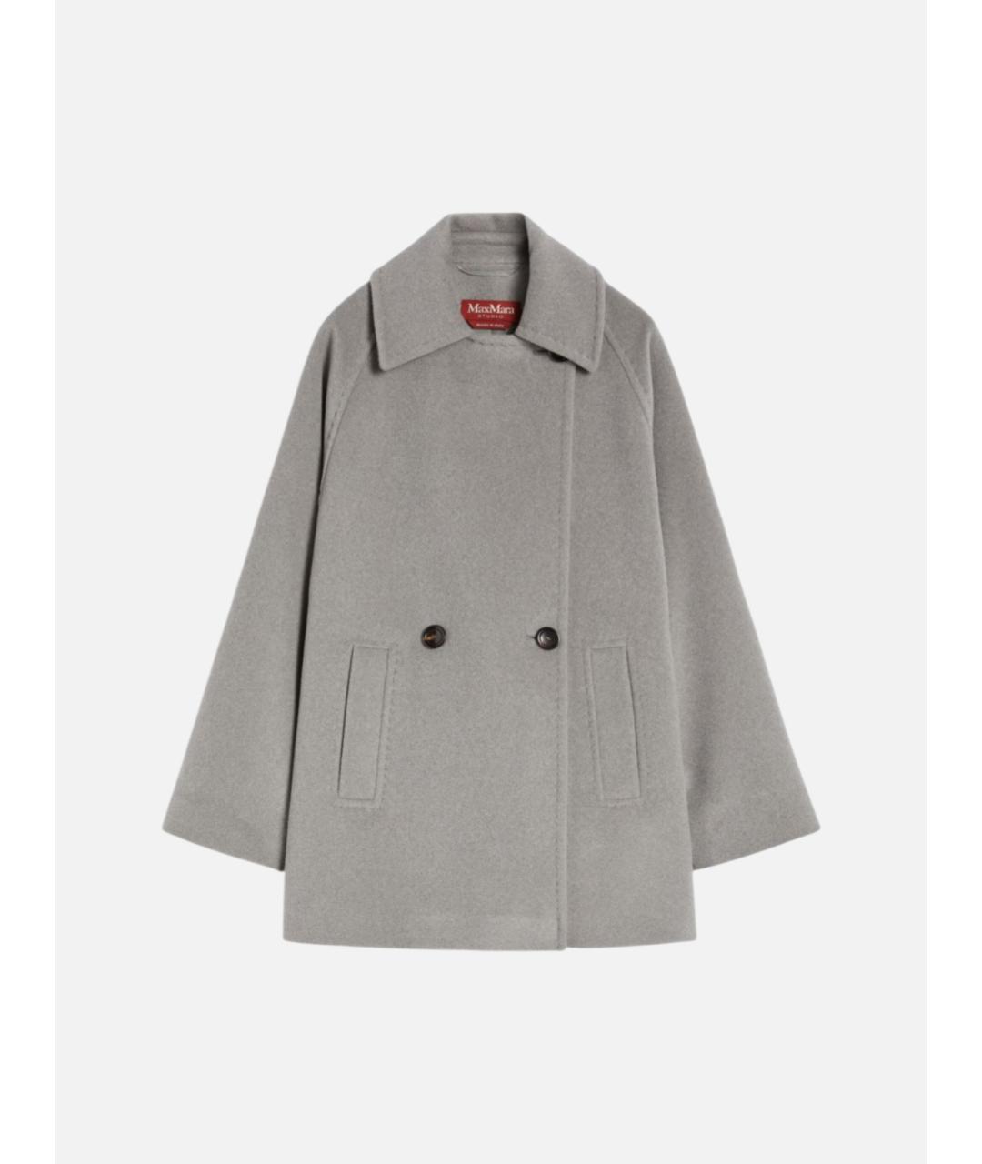 MAX MARA STUDIO Серое шерстяное пальто, фото 6