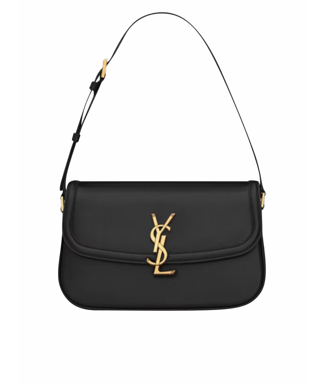 SAINT LAURENT Черная кожаная сумка через плечо, фото 1