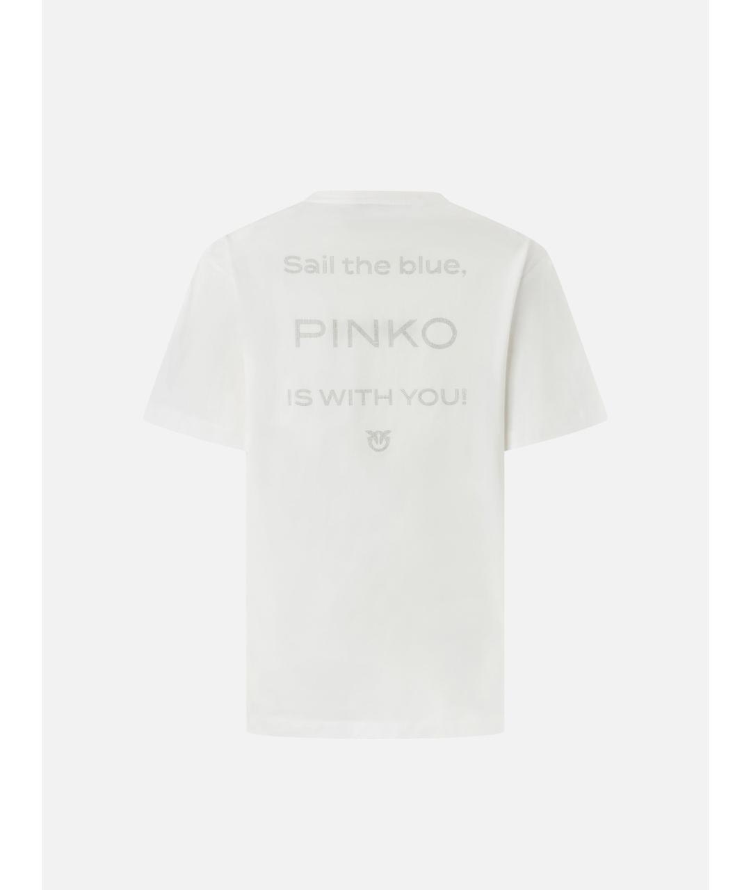 PINKO Белая хлопковая футболка, фото 6