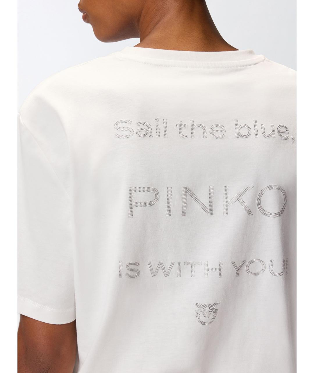 PINKO Белая хлопковая футболка, фото 5