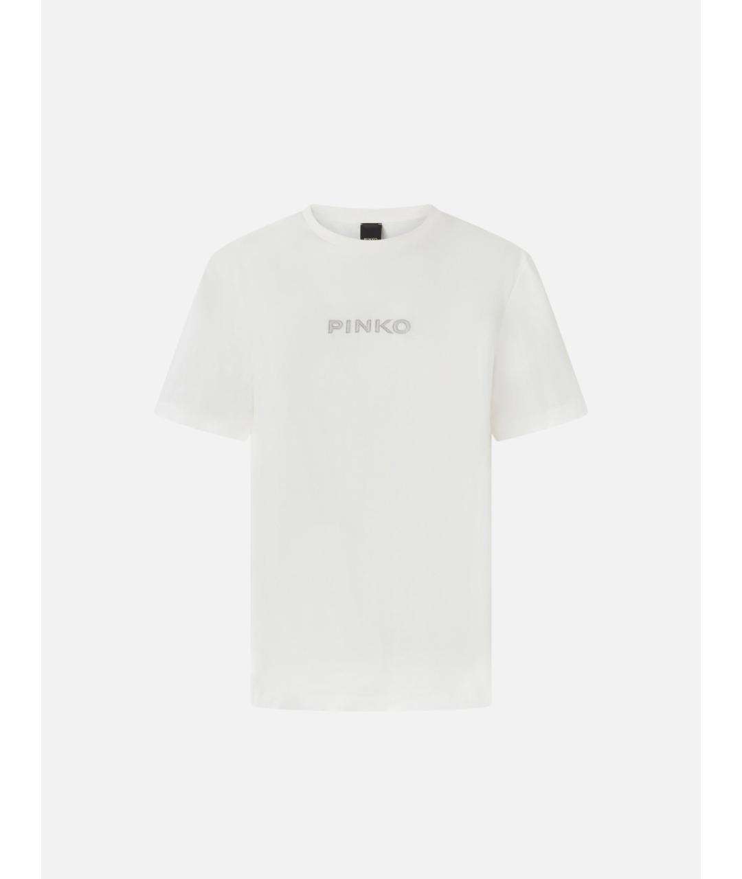 PINKO Белая хлопковая футболка, фото 7