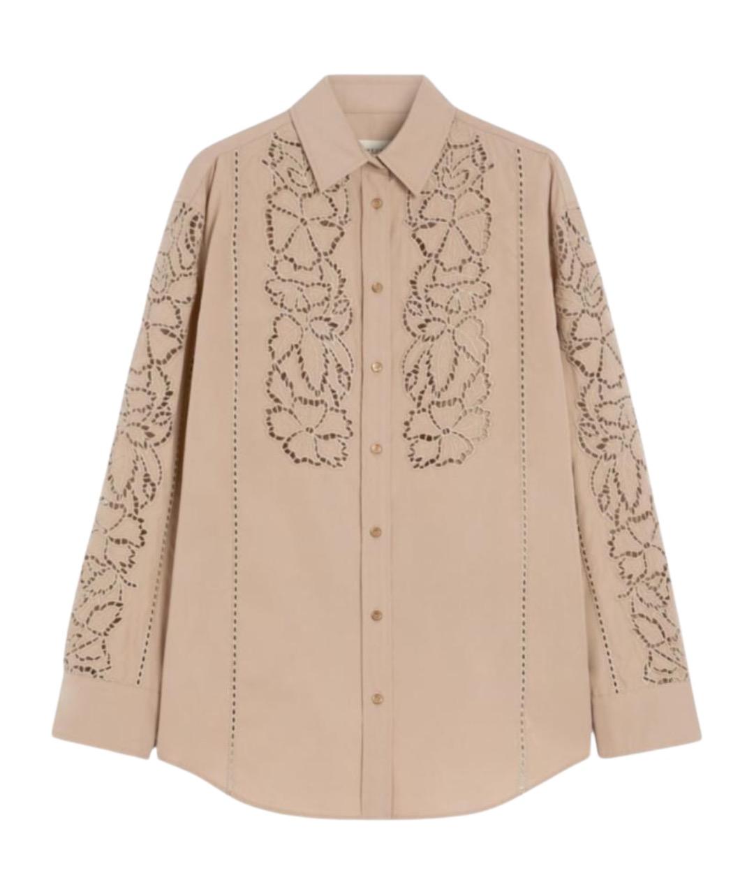 WEEKEND MAX MARA Бежевая хлопковая рубашка, фото 1