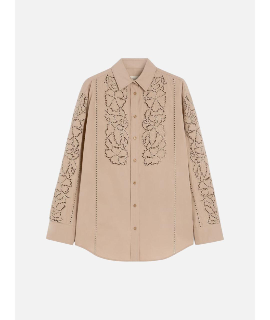 WEEKEND MAX MARA Бежевая хлопковая рубашка, фото 6