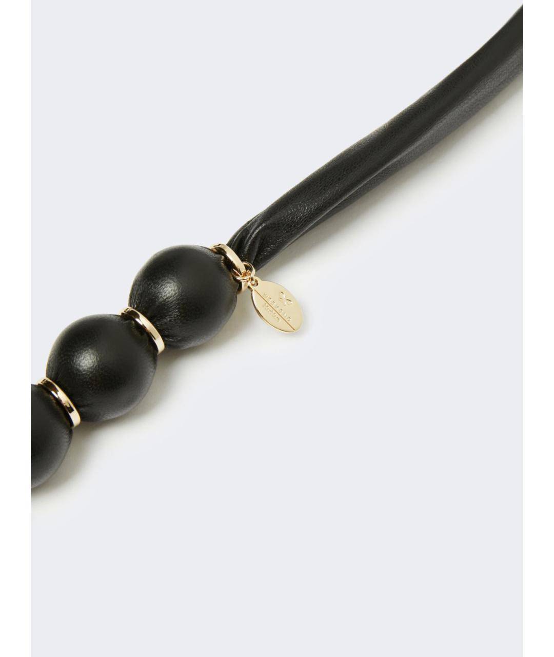 WEEKEND MAX MARA Черное кожаное колье, фото 3