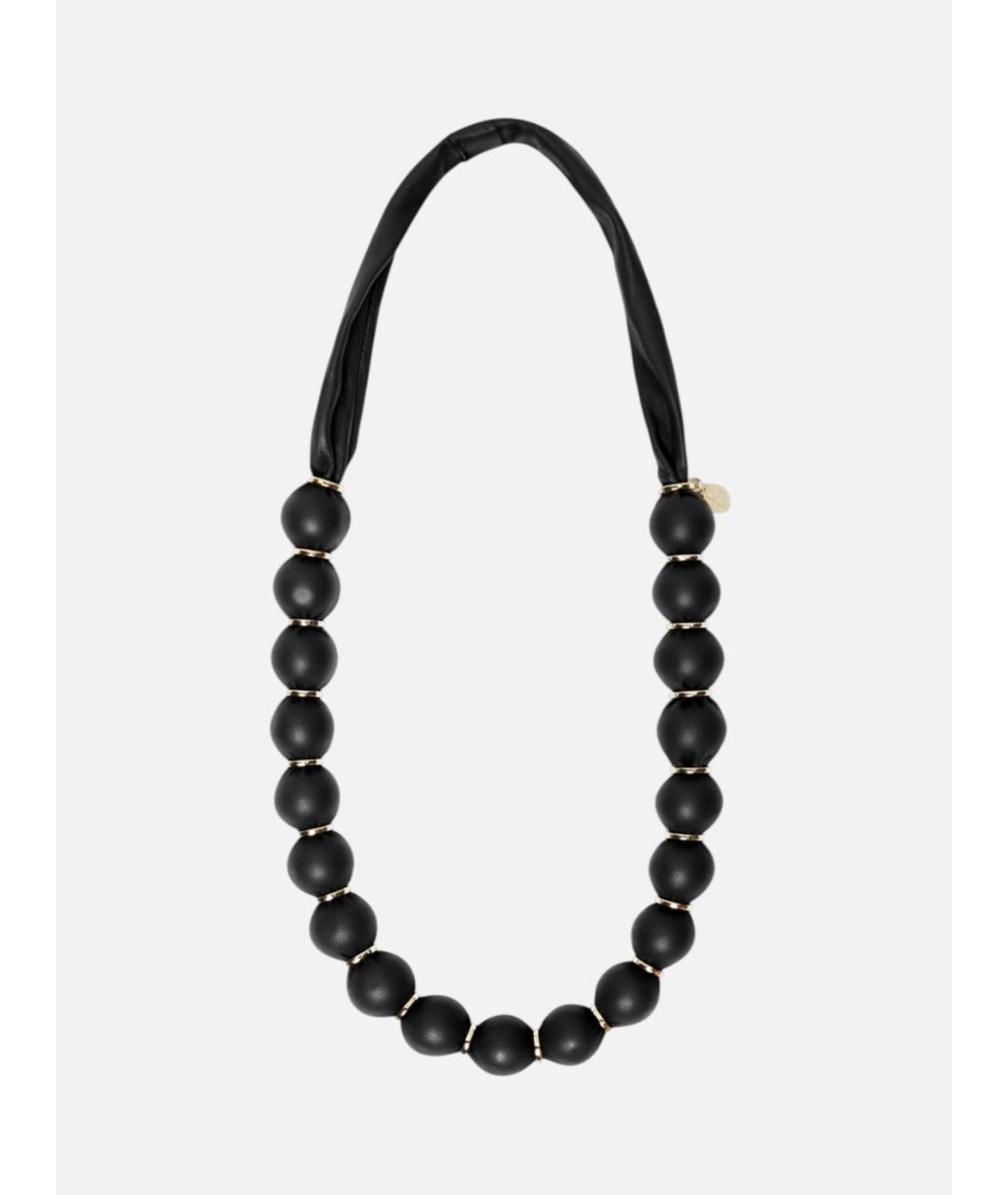 WEEKEND MAX MARA Черное кожаное колье, фото 4