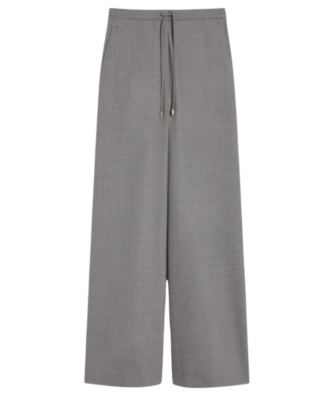 MAX MARA STUDIO Серые шерстяные брюки широкие, фото 1