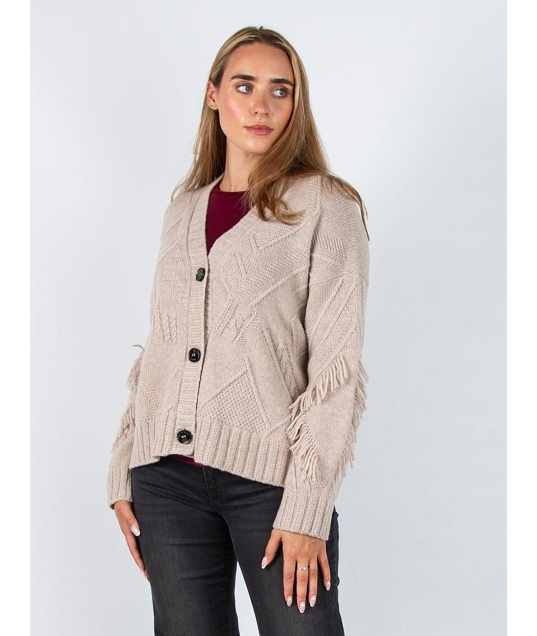 WEEKEND MAX MARA Бежевый шерстяной кардиган, фото 3
