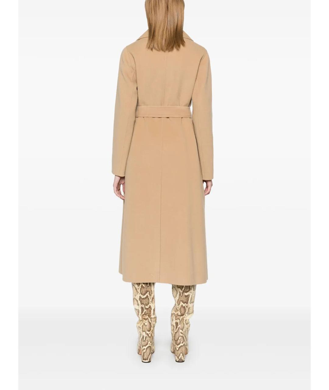 WEEKEND MAX MARA Бежевое шерстяное пальто, фото 4
