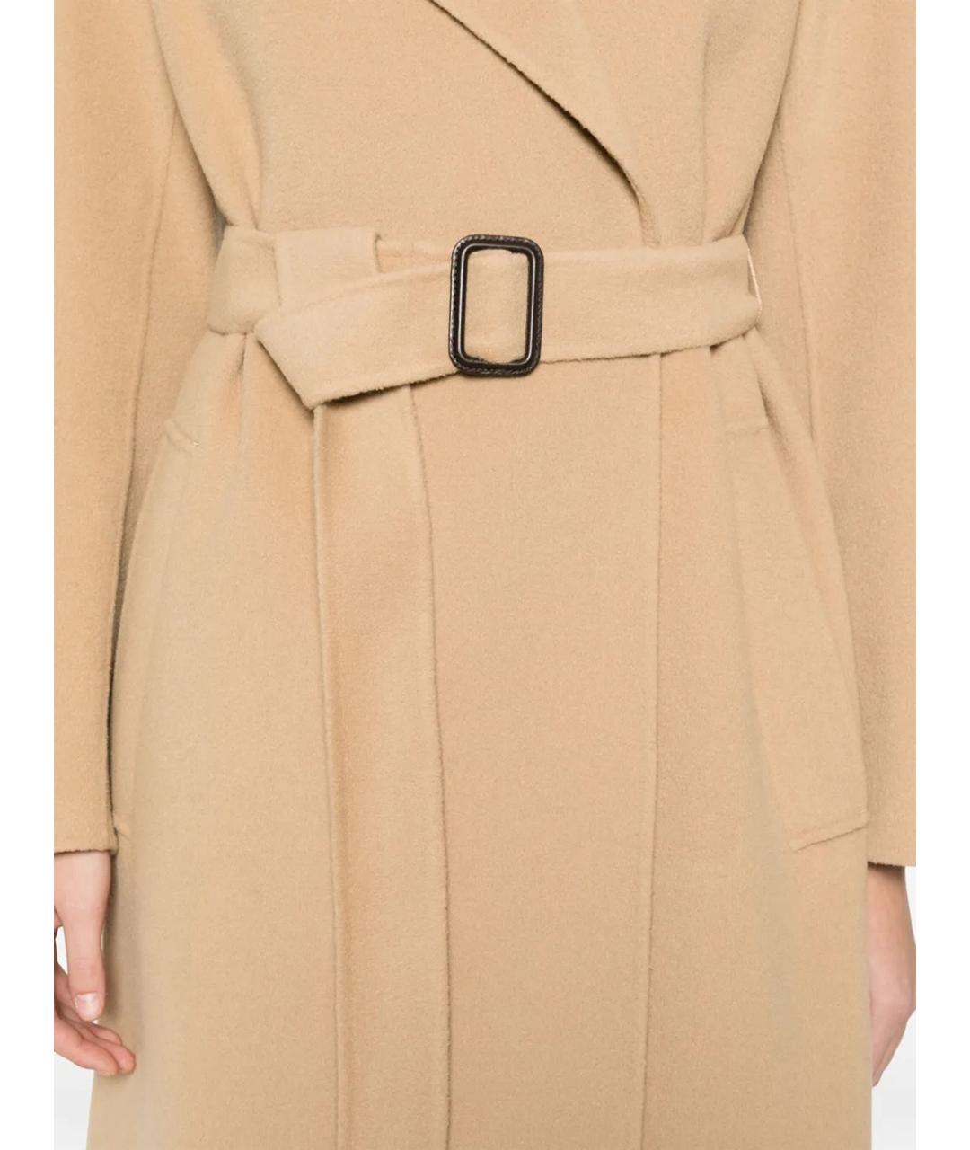 WEEKEND MAX MARA Бежевое шерстяное пальто, фото 5
