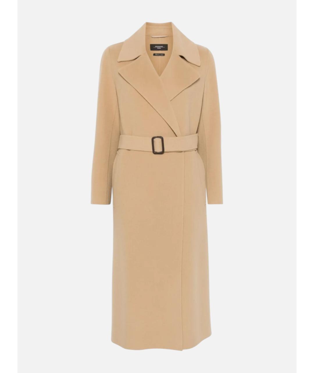 WEEKEND MAX MARA Бежевое шерстяное пальто, фото 6