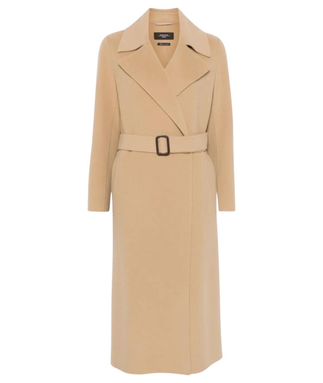 WEEKEND MAX MARA Бежевое шерстяное пальто, фото 1