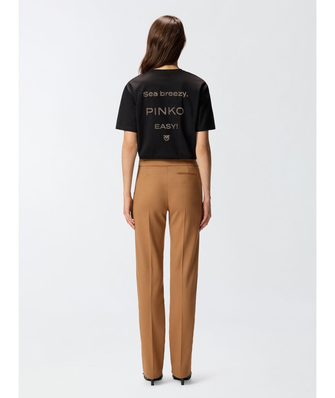PINKO Черная хлопковая футболка, фото 4