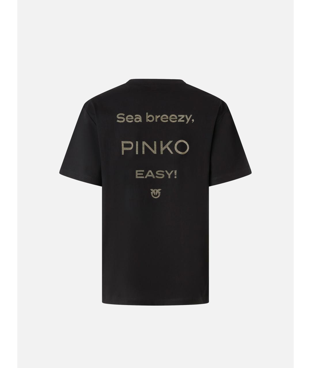 PINKO Черная хлопковая футболка, фото 6