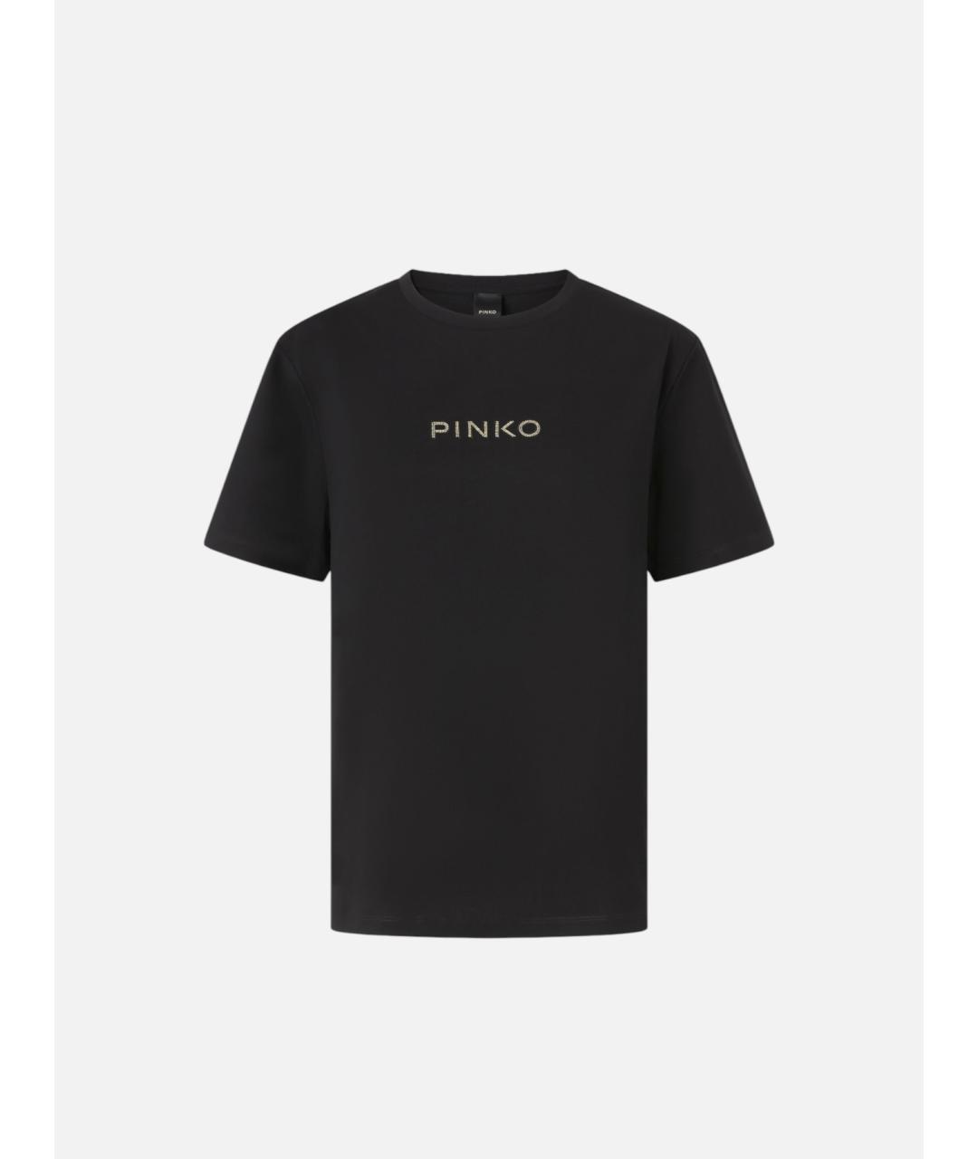 PINKO Черная хлопковая футболка, фото 7