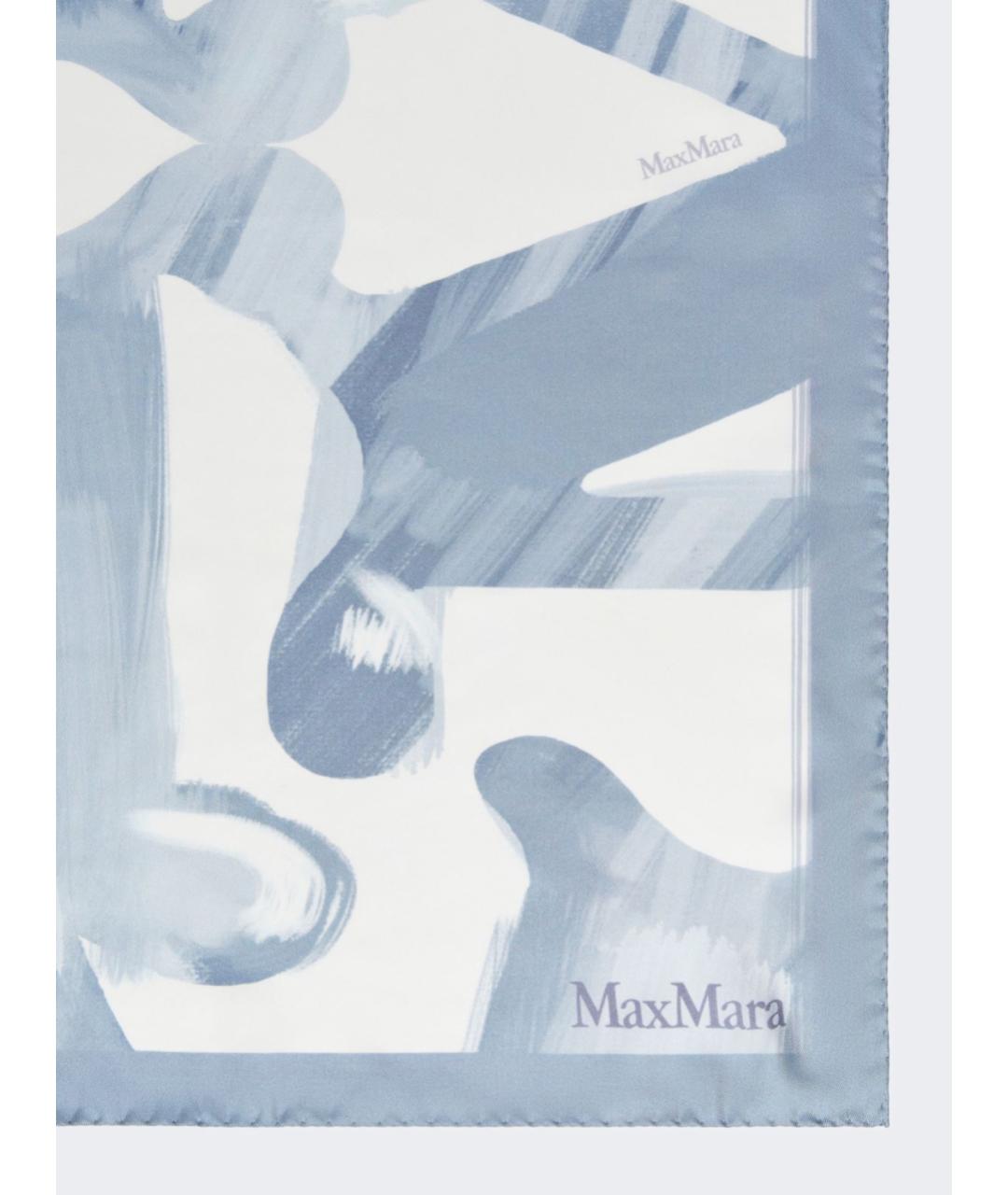 MAX MARA Голубой шелковый платок, фото 2