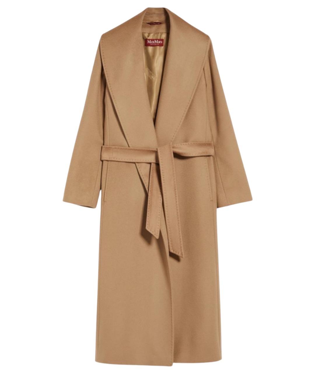MAX MARA STUDIO Бежевое шерстяное пальто, фото 1