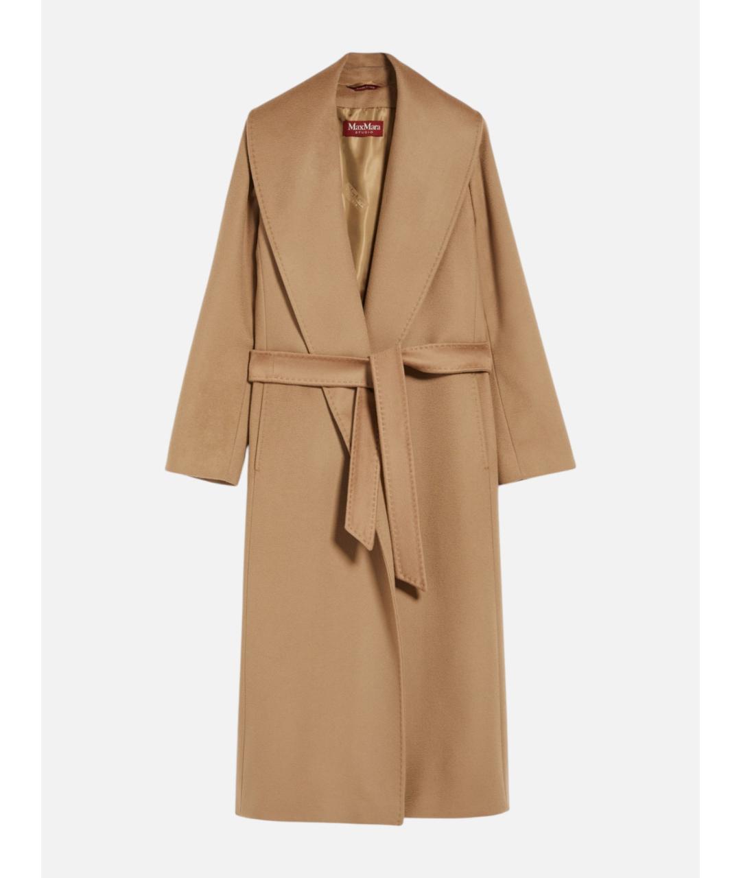 MAX MARA STUDIO Бежевое шерстяное пальто, фото 5