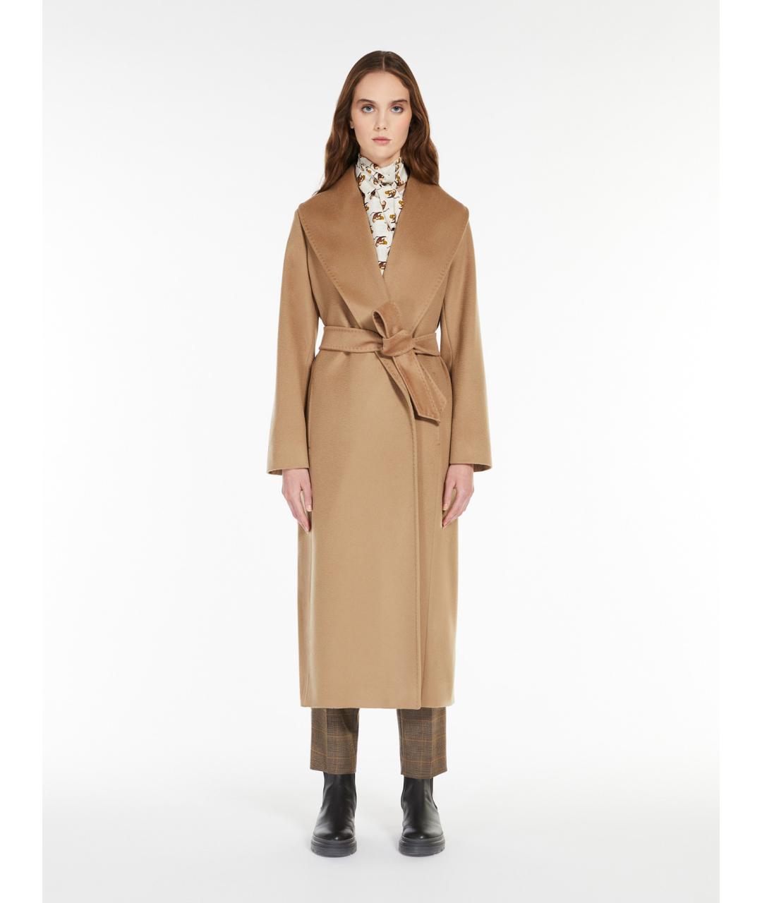 MAX MARA STUDIO Бежевое шерстяное пальто, фото 2