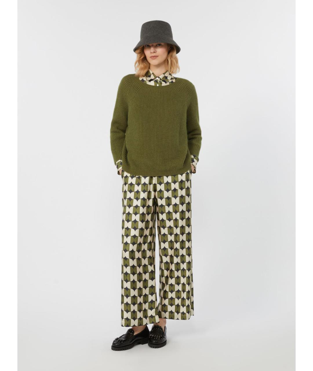 WEEKEND MAX MARA Зеленый шерстяной джемпер / свитер, фото 2