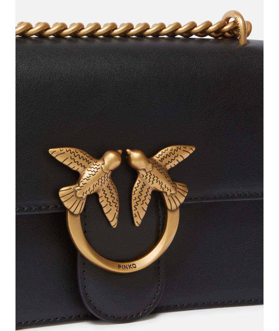PINKO Черная кожаная сумка через плечо, фото 2