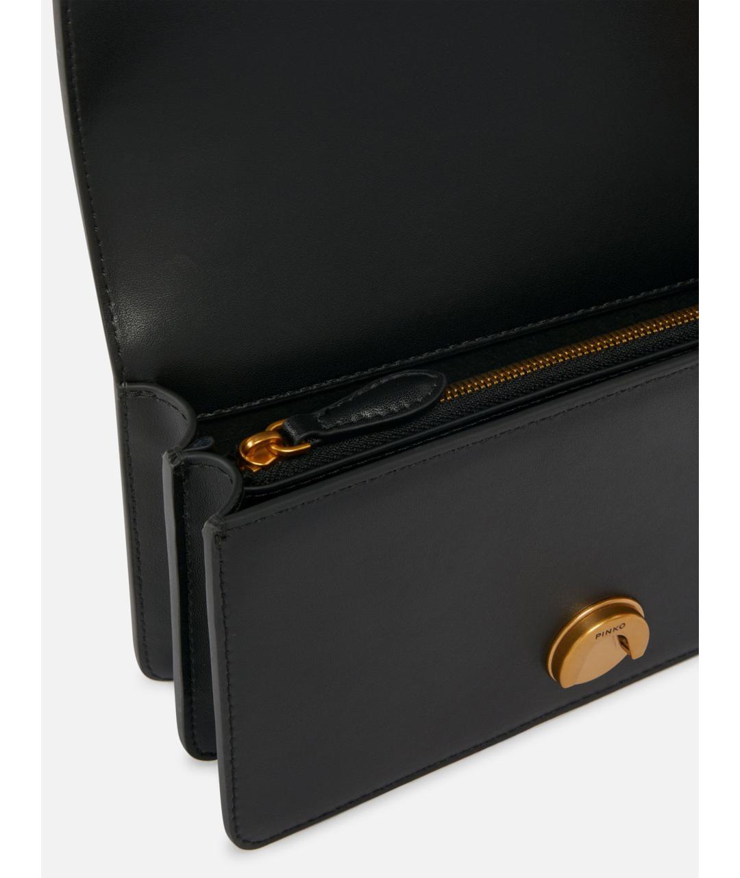 PINKO Черная кожаная сумка через плечо, фото 4