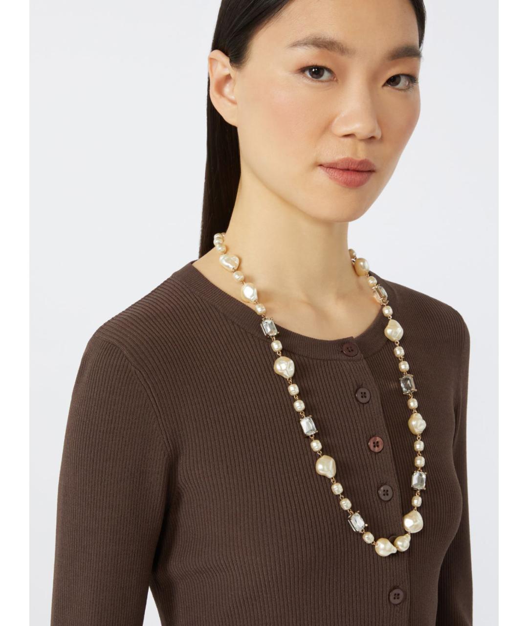 WEEKEND MAX MARA Белое металлическое колье, фото 2