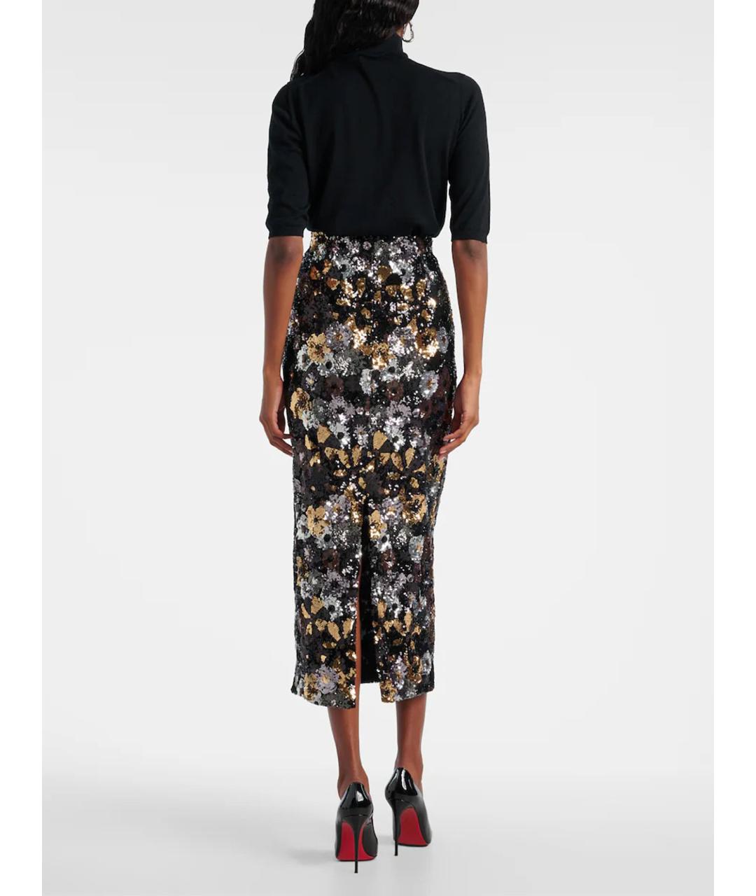 MAX MARA STUDIO Черная полиэстеровая юбка миди, фото 4