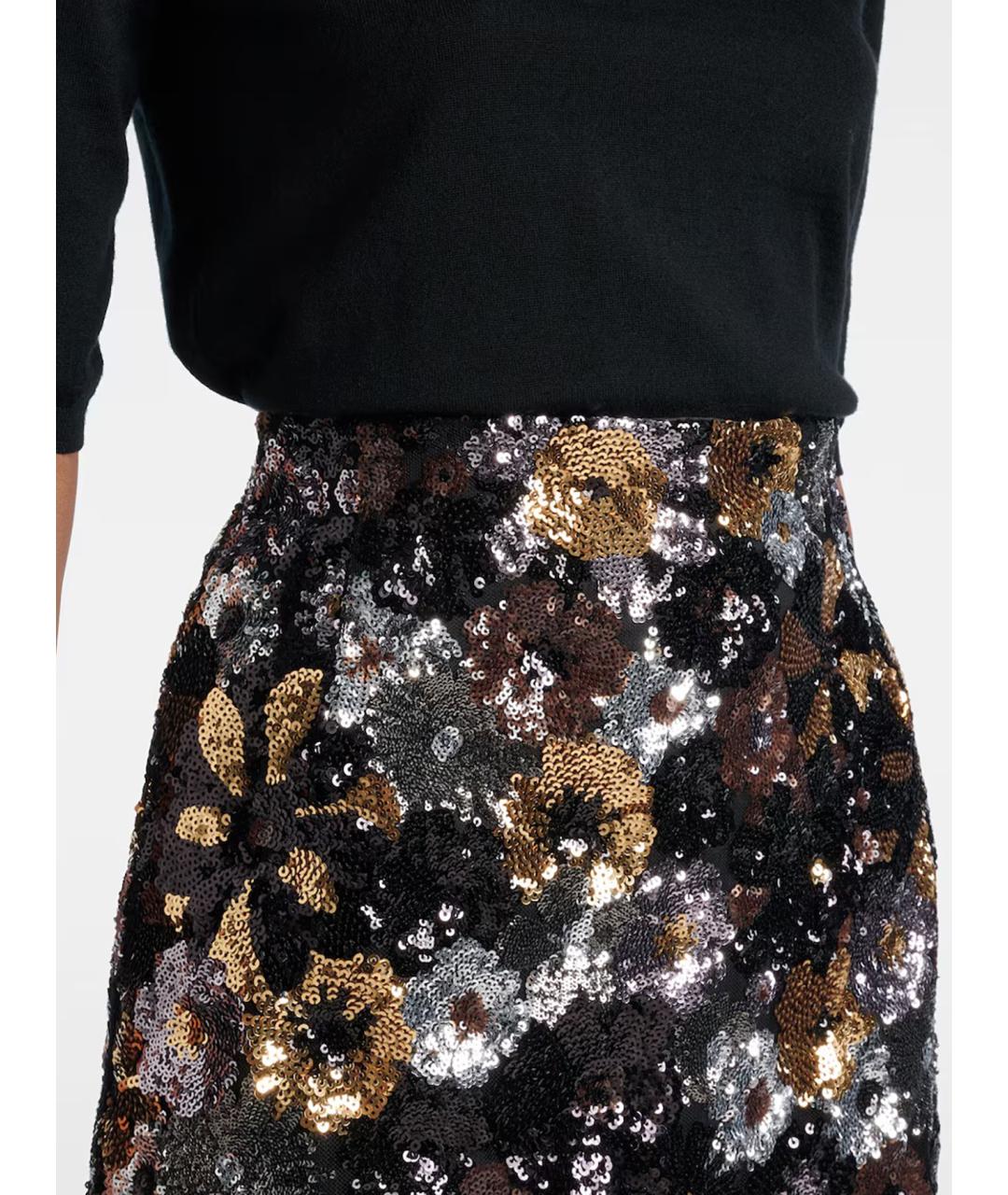 MAX MARA STUDIO Черная полиэстеровая юбка миди, фото 3