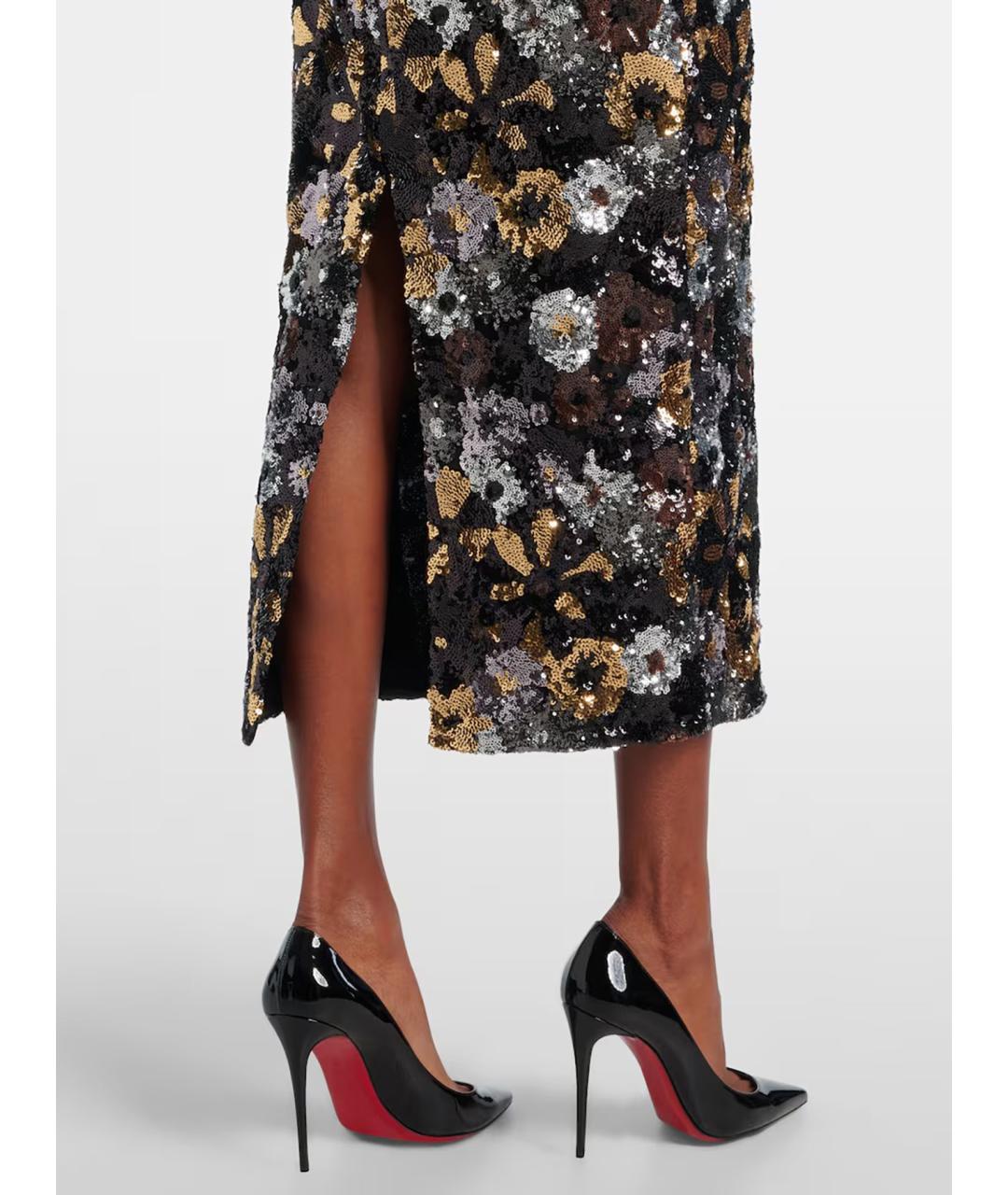 MAX MARA STUDIO Черная полиэстеровая юбка миди, фото 5