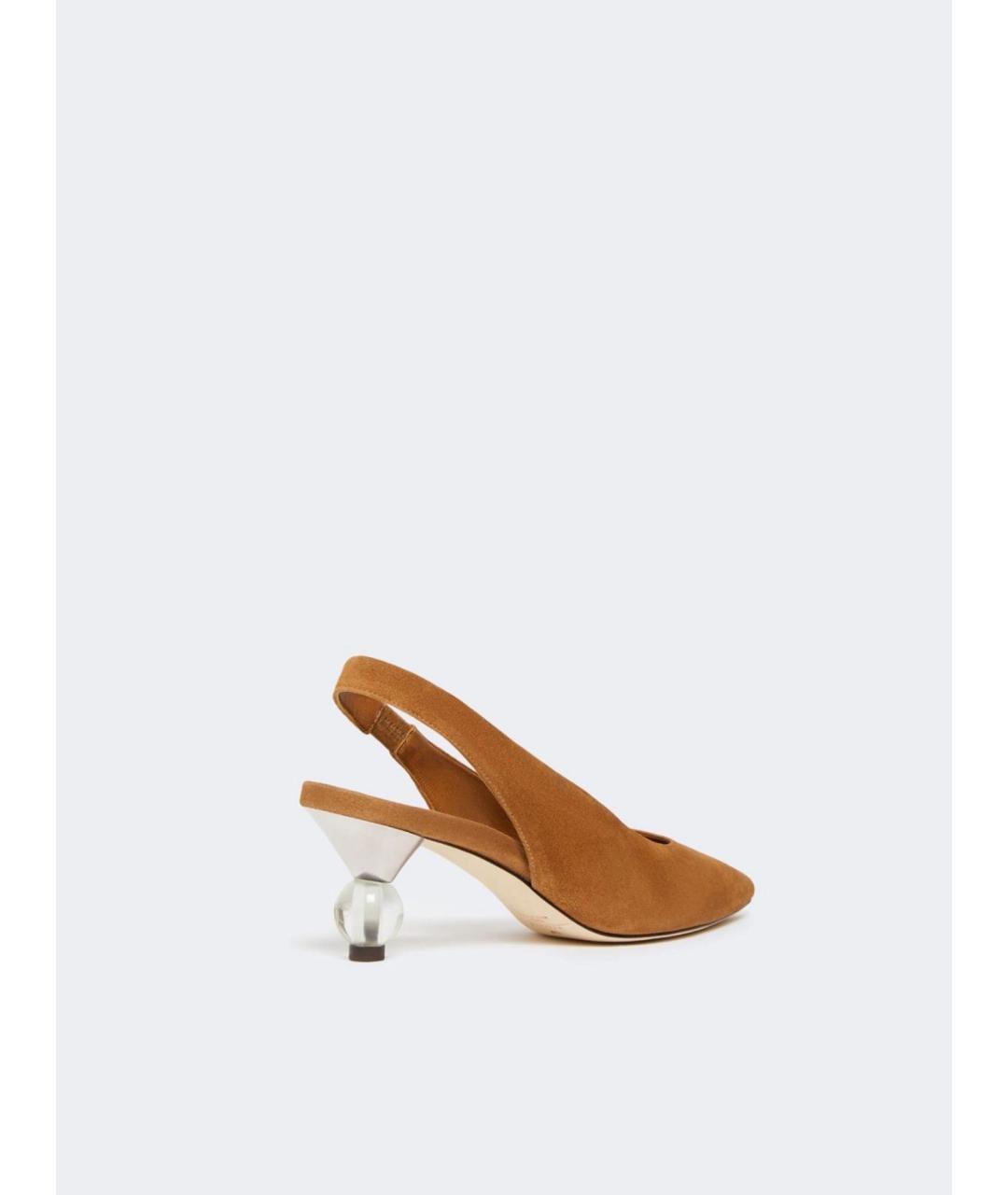 WEEKEND MAX MARA Бежевые замшевые туфли, фото 3