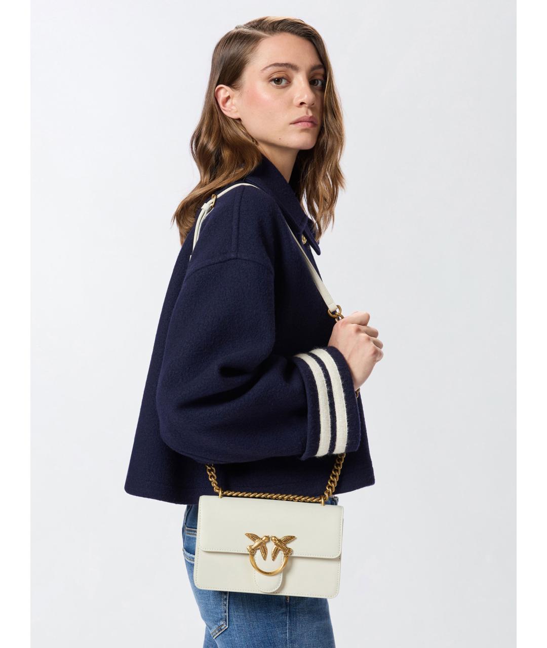 PINKO Белая кожаная сумка через плечо, фото 3