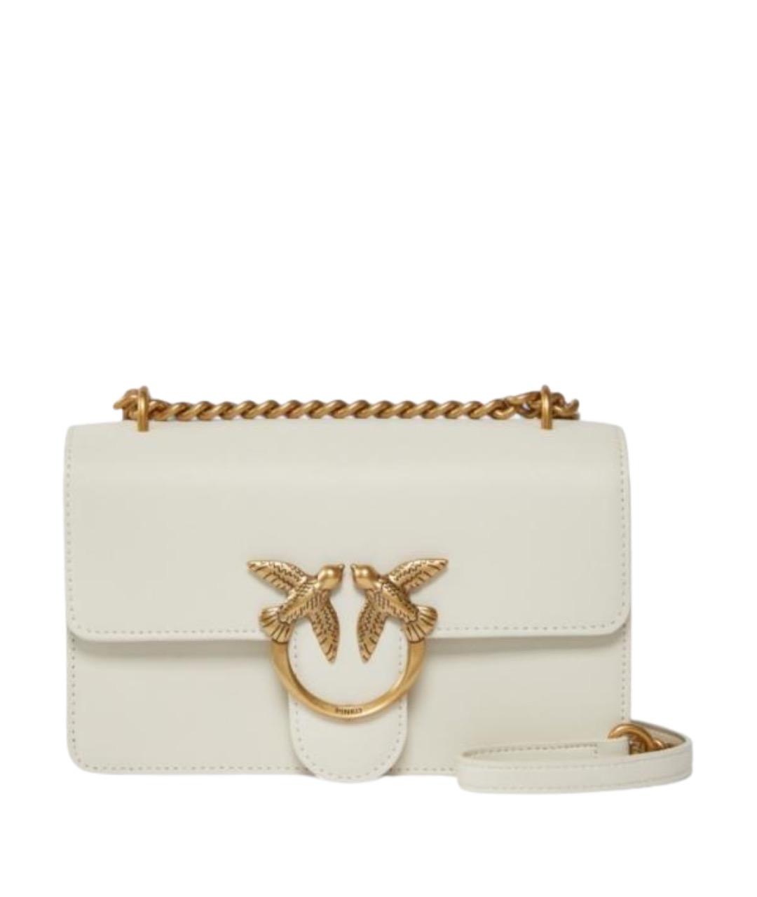 PINKO Белая кожаная сумка через плечо, фото 1