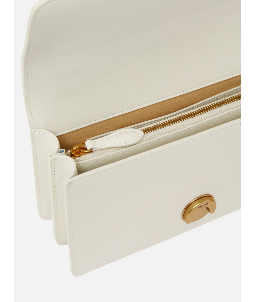 PINKO Белая кожаная сумка через плечо, фото 6