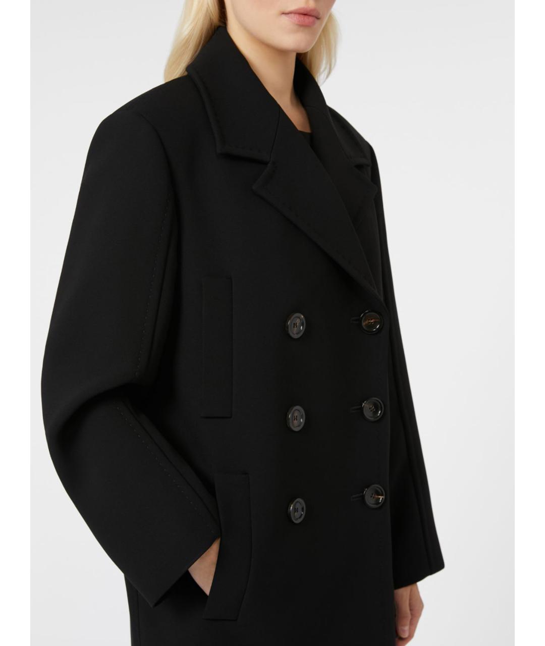 MAX MARA STUDIO Черное ацетатное пальто, фото 3
