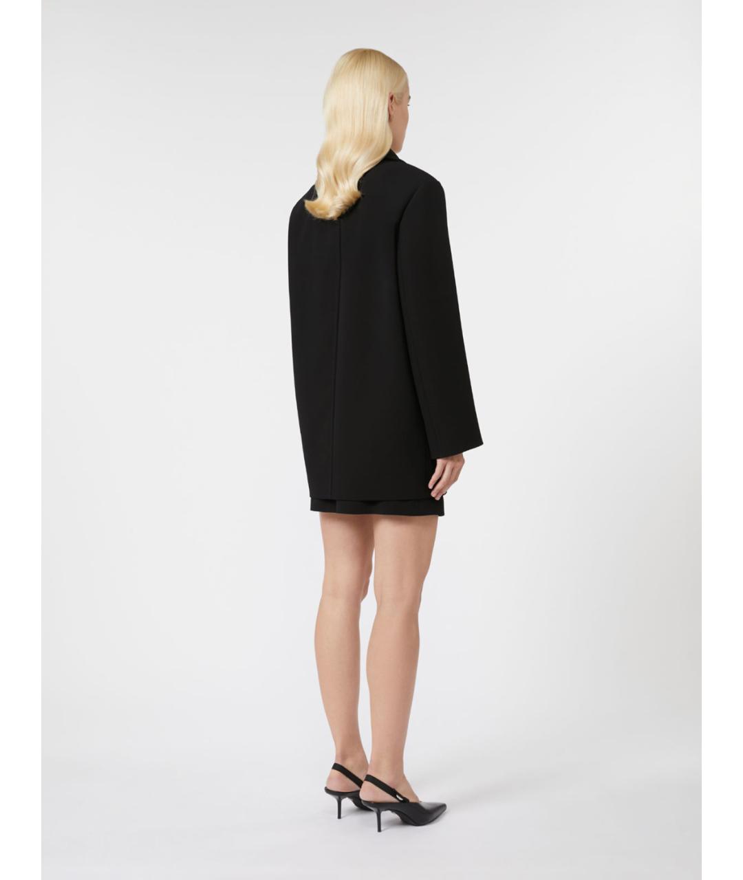 MAX MARA STUDIO Черное ацетатное пальто, фото 4