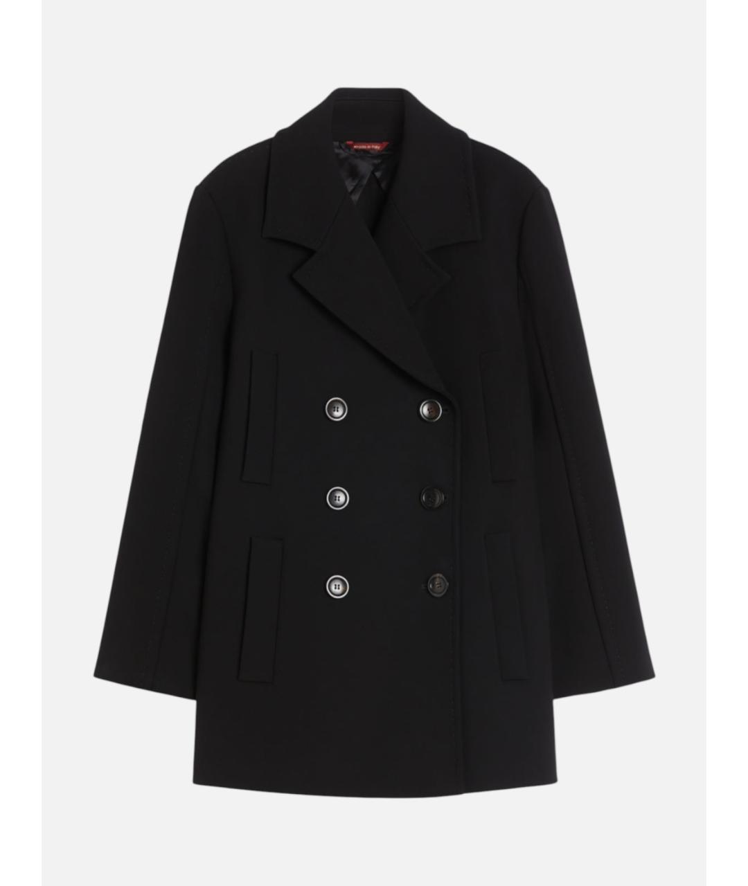 MAX MARA STUDIO Черное ацетатное пальто, фото 6