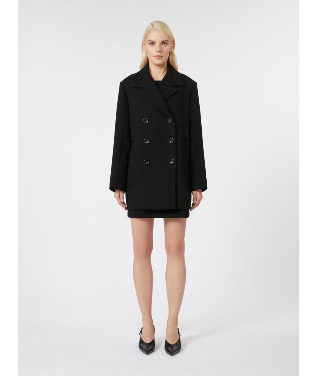 MAX MARA STUDIO Черное ацетатное пальто, фото 5