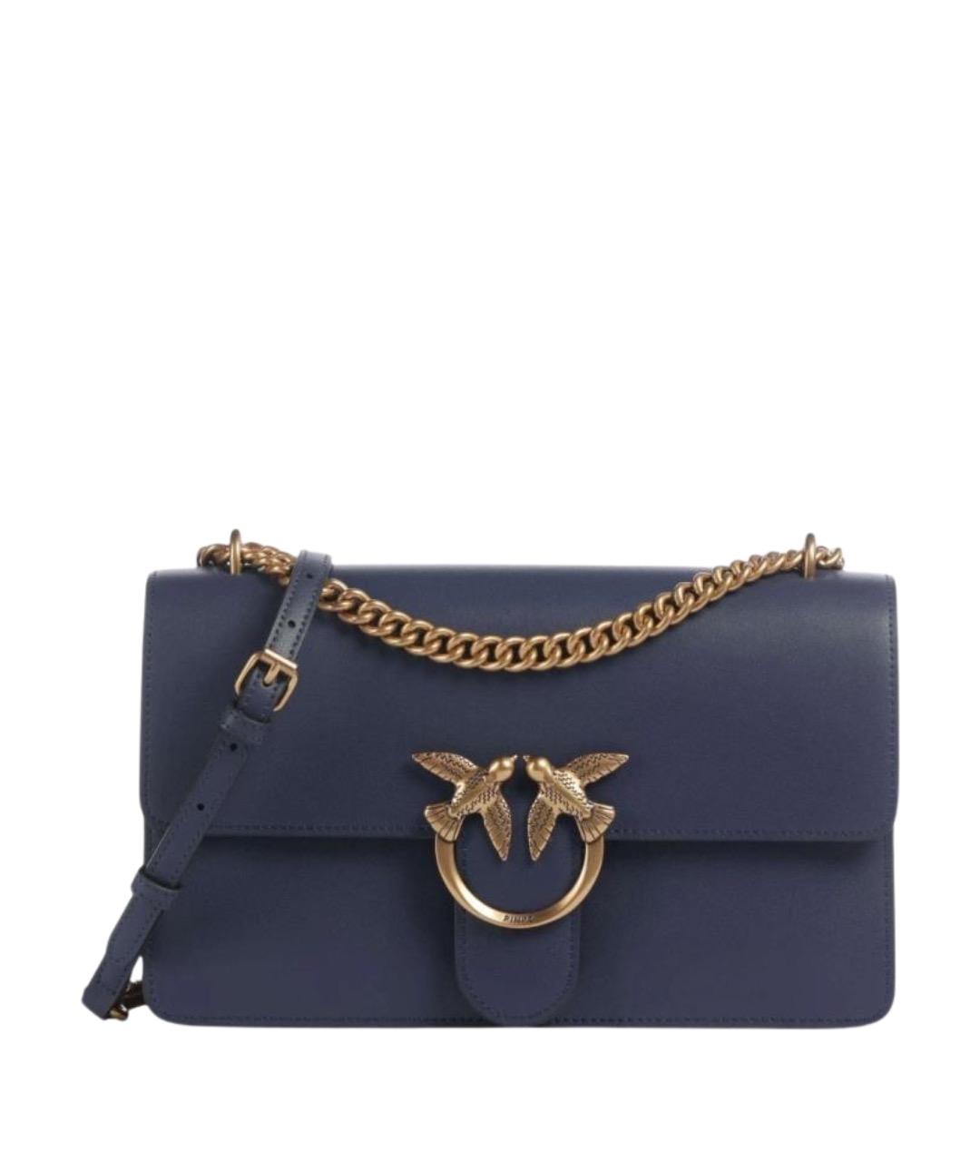 PINKO Синяя кожаная сумка через плечо, фото 1