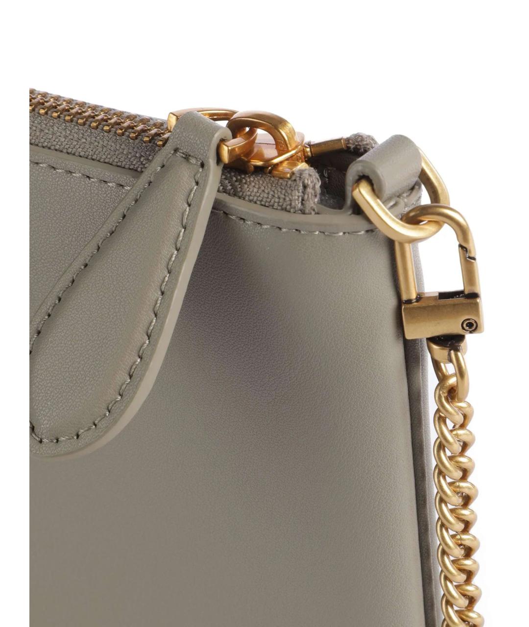 PINKO Серая кожаная сумка через плечо, фото 4