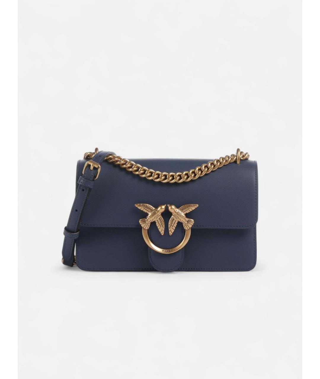 PINKO Синяя кожаная сумка через плечо, фото 5