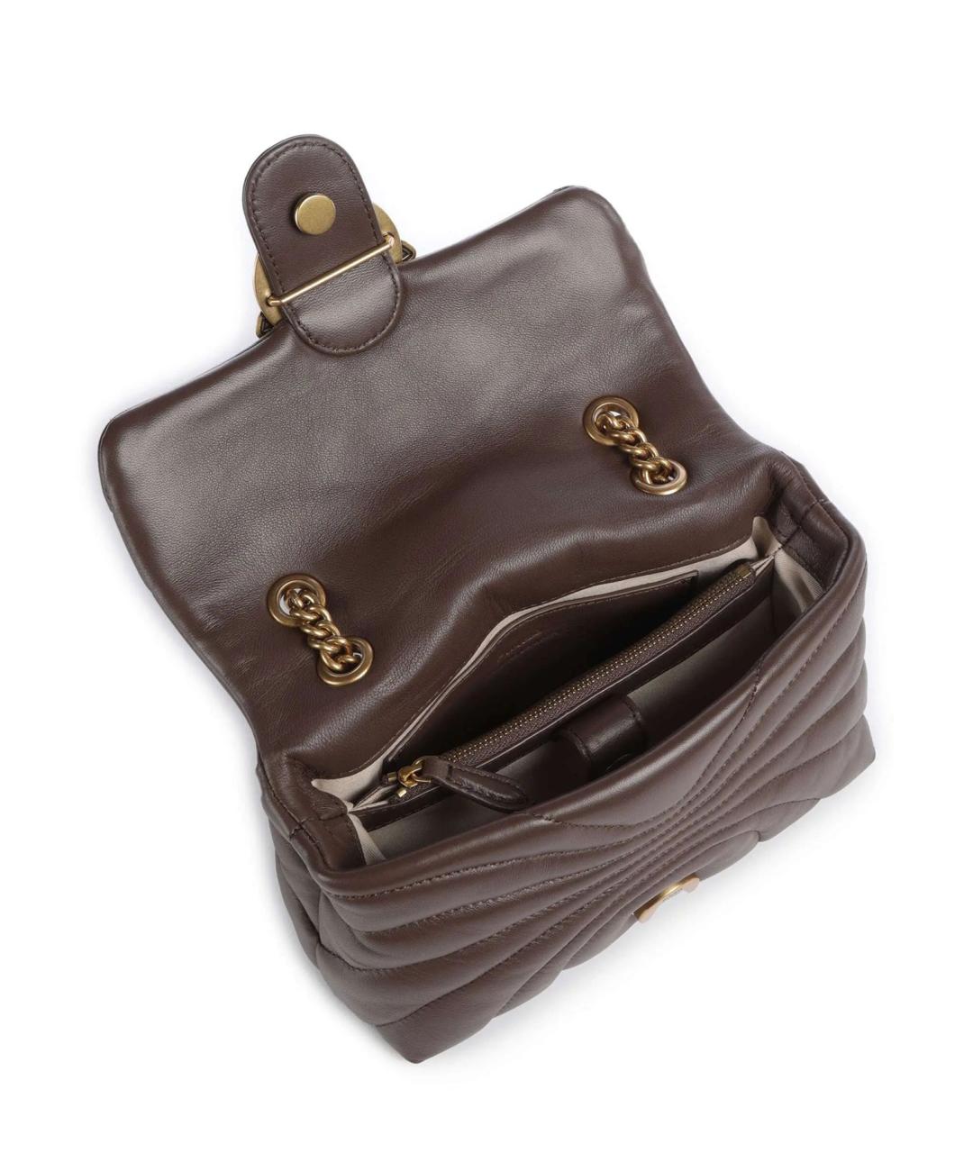 PINKO Коричневая кожаная сумка через плечо, фото 5