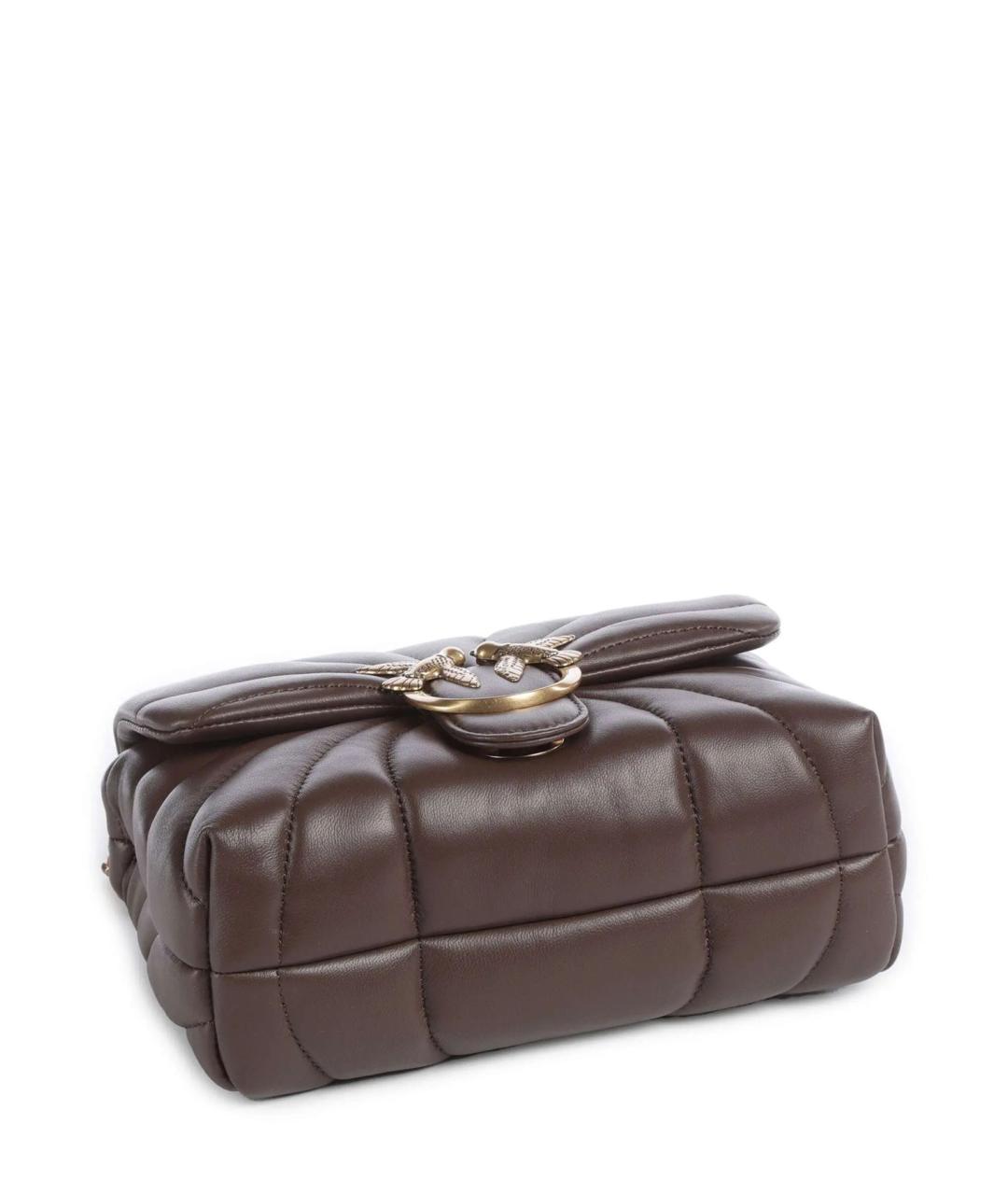 PINKO Коричневая кожаная сумка через плечо, фото 4