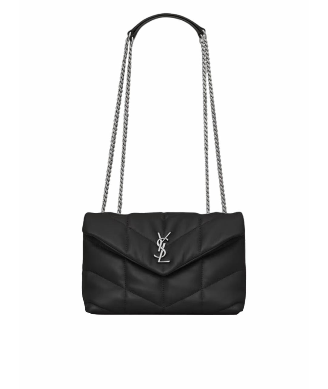 SAINT LAURENT Черная кожаная сумка через плечо, фото 1