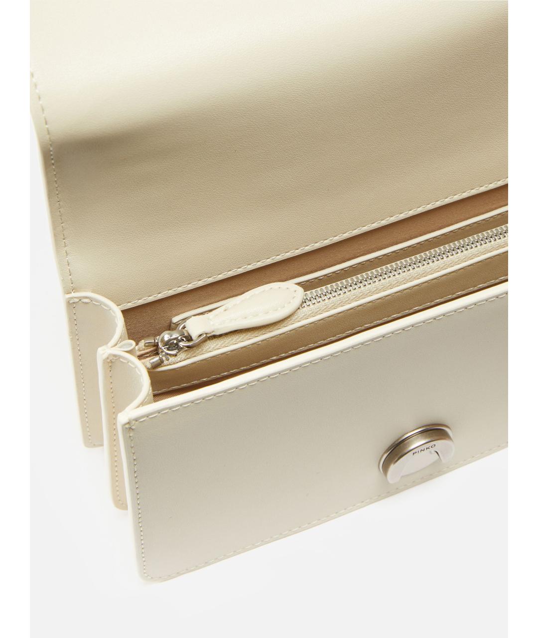PINKO Белая кожаная сумка через плечо, фото 4