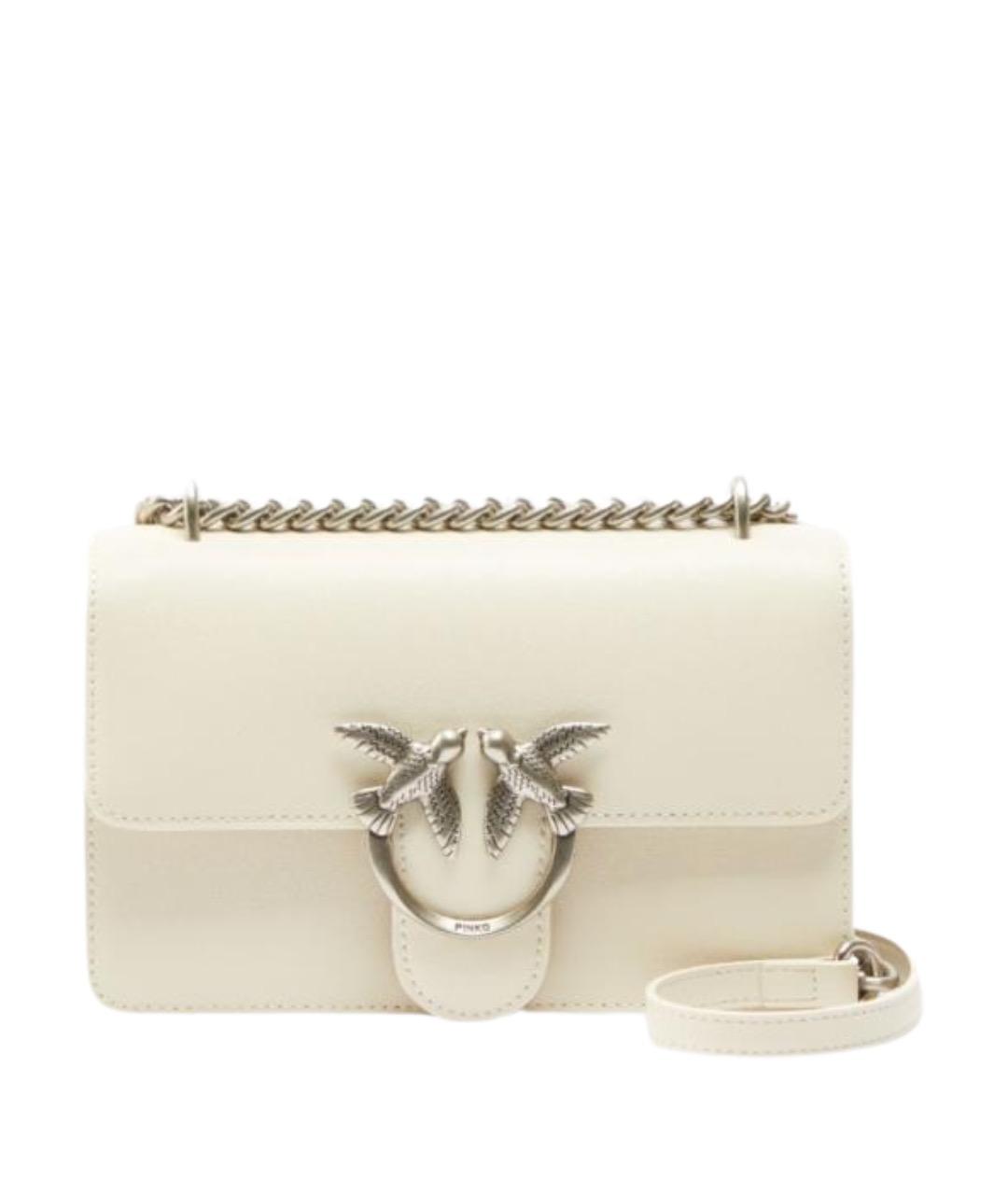 PINKO Белая кожаная сумка через плечо, фото 1